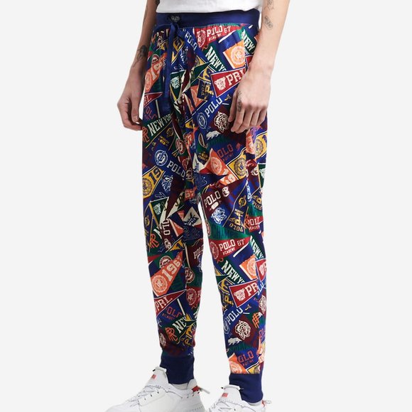 New Polo Ralph Lauren Pin Flag Jogger Pants Loungewear Men's - Picture 2 of 3